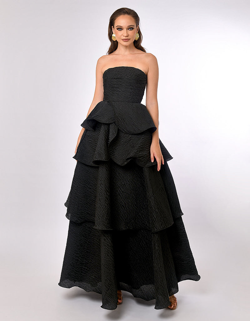 KRISTA STRAPLESS TIERED GOWN B70D33L