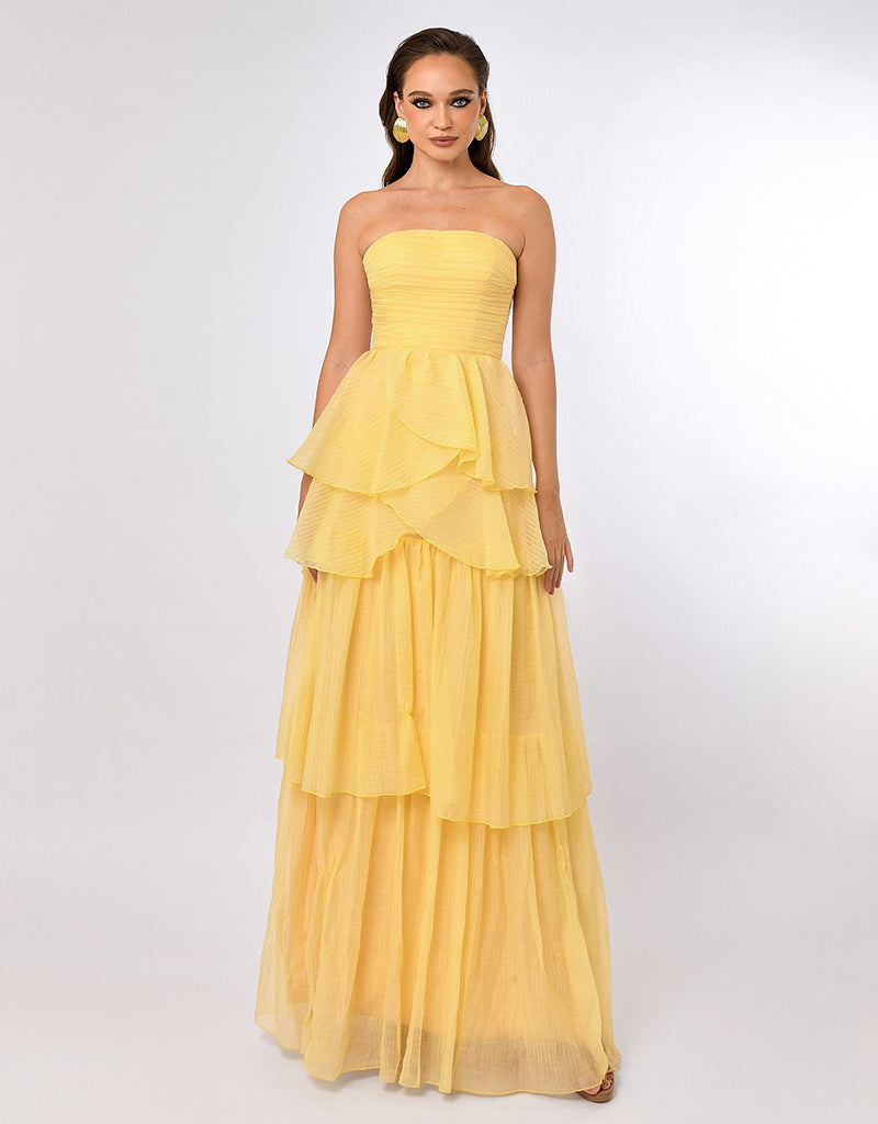 ALLISON TIERED CROSSOVER GOWN B70D26L