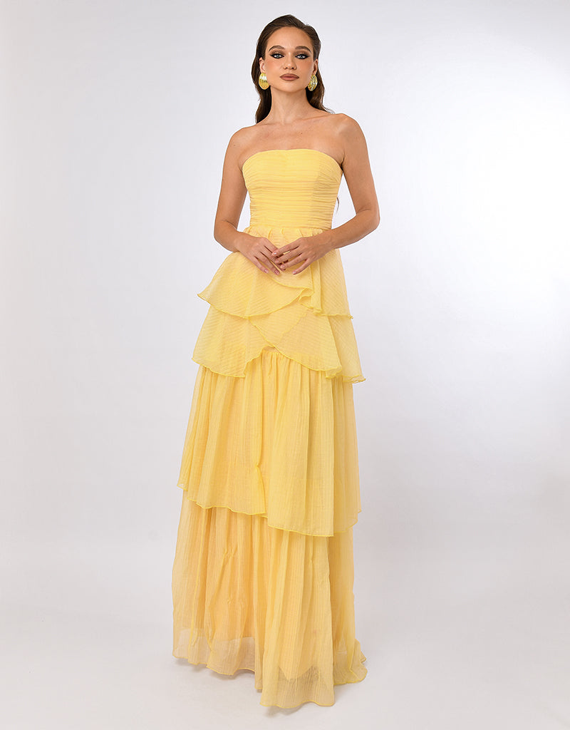 ALLISON TIERED CROSSOVER GOWN B70D26L