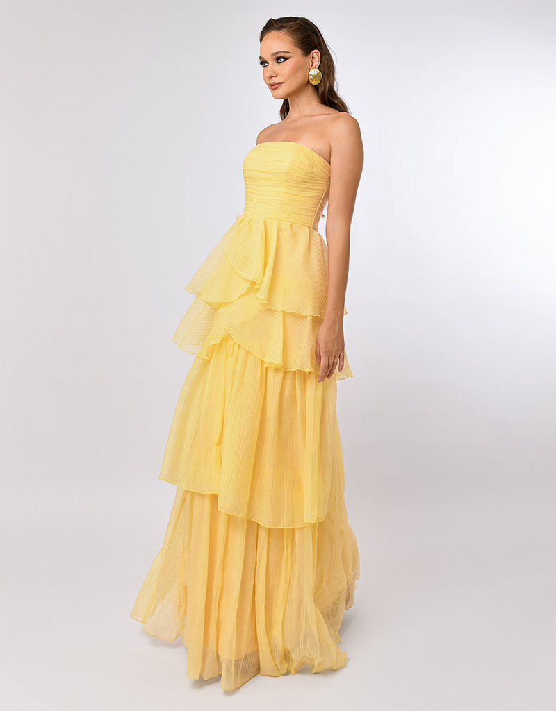 ALLISON TIERED CROSSOVER GOWN B70D26L