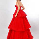 SYDNEY PLEATED TULLE TIERED BALL GOWN B70D15L