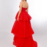 SYDNEY PLEATED TULLE TIERED BALL GOWN B70D15L