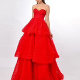 SYDNEY PLEATED TULLE TIERED BALL GOWN B70D15L