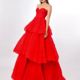 SYDNEY PLEATED TULLE TIERED BALL GOWN B70D15L