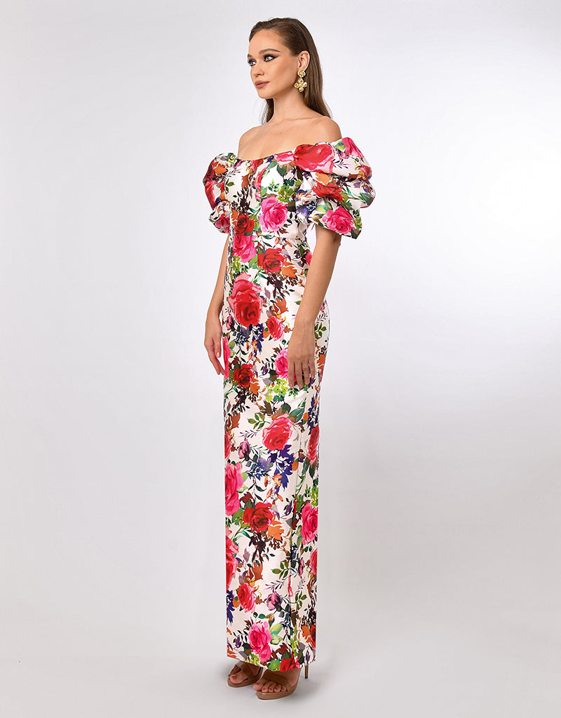 MEREDITH PUFF SLEEVES SCOOPED GOWN B70D08L