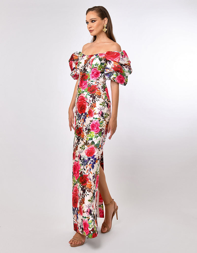 MEREDITH PUFF SLEEVES SCOOPED GOWN B70D08L