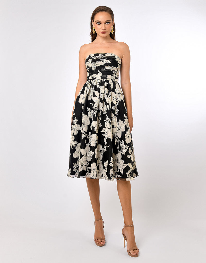 CAMERON STRAPLESS ORGANZA MIDI BL70D29S