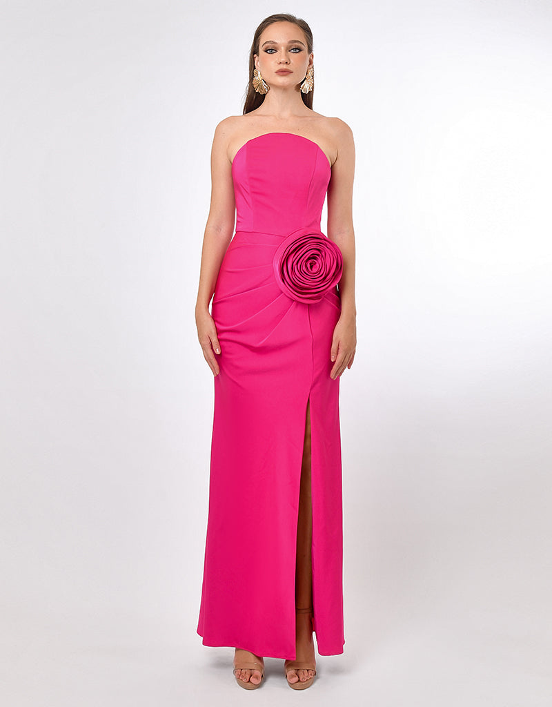 CALLIE STRAPLESS ROSETTE MAXI BL70D15L