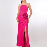 CALLIE STRAPLESS ROSETTE MAXI BL70D15L