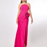 CALLIE STRAPLESS ROSETTE MAXI BL70D15L