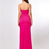 CALLIE STRAPLESS ROSETTE MAXI BL70D15L