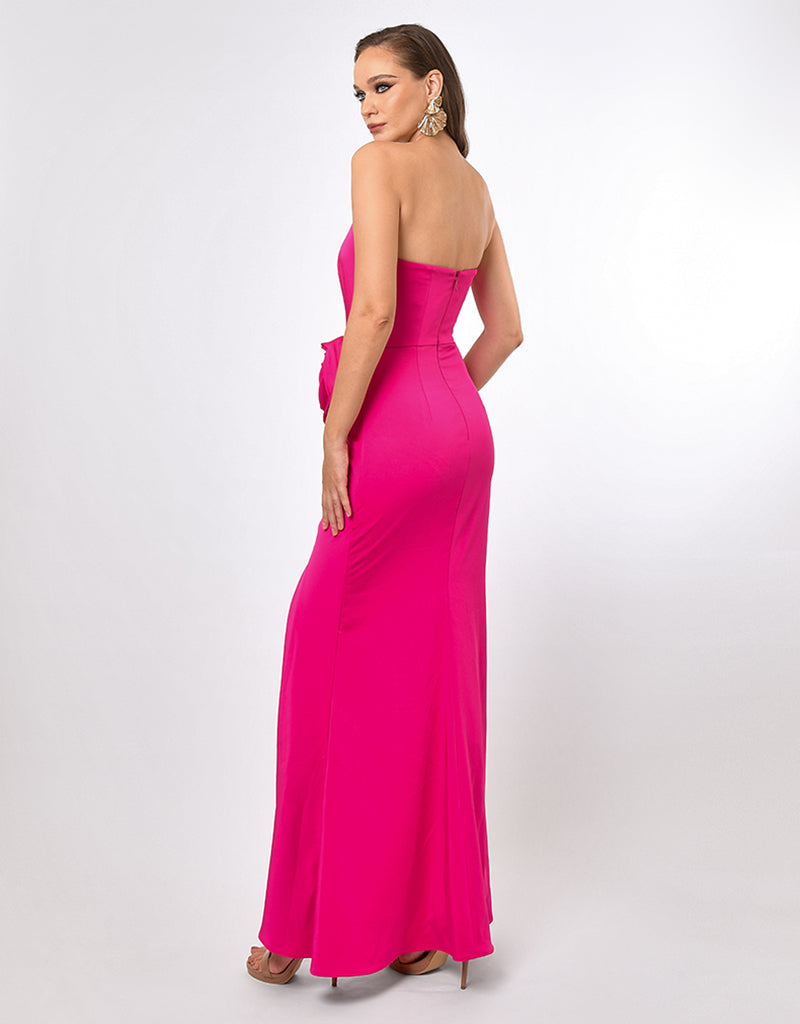 CALLIE STRAPLESS ROSETTE MAXI BL70D15L