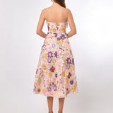 ROWAN STRAPLESS FLORAL MIDI BL70D01S