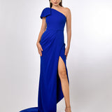 AZZA ONE SHOULDER BOW GOWN B70D20L