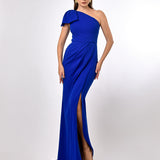 AZZA ONE SHOULDER BOW GOWN B70D20L