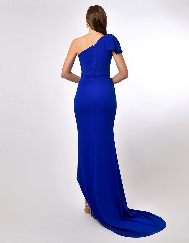 AZZA ONE SHOULDER BOW GOWN B70D20L