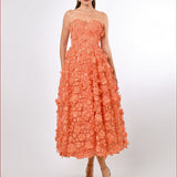 SAVANNA STRAPLESS FLORAL MIDAXI B70D05L