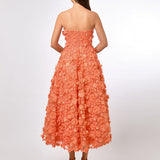 SAVANNA STRAPLESS FLORAL MIDAXI B70D05L