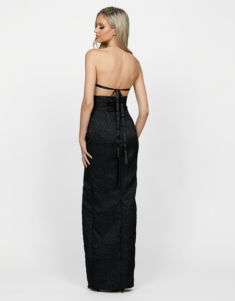 SAMPLE SYDEN STRAPLESS CUT OUT MAXI