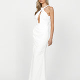 SAMPLE HARTLEY HALTER CUT OUT DRAPED MAXI BL58AD34L