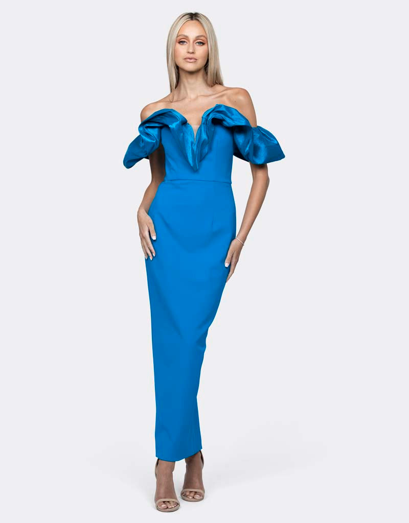 bariano blue dress Bariano Caludia Dress - Lace Dress - Navy Blue Dress - Maxi Dress - $220.00