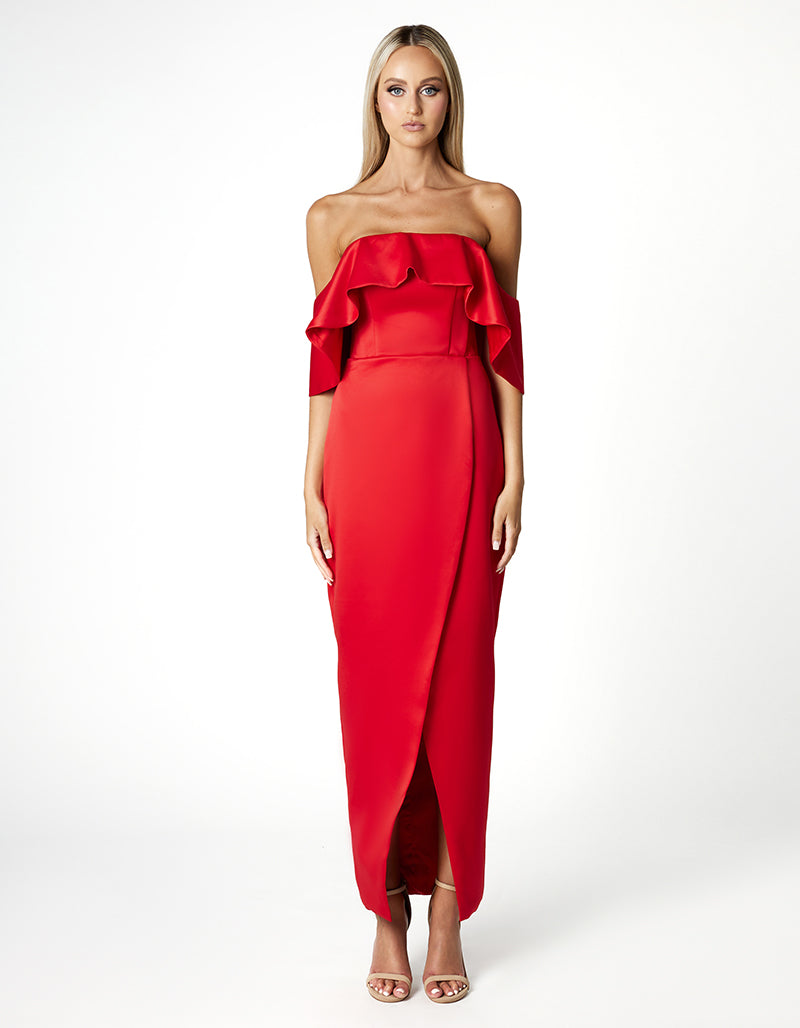 SAMPLE ALINA DRAPED OFF SHOULDER MAXI BL66D23L