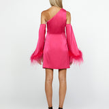 SAMPLE ELYSIA ASYMMETRIC FEATHER MINI BL67D25S
