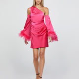 SAMPLE ELYSIA ASYMMETRIC FEATHER MINI BL67D25S
