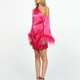 SAMPLE ELYSIA ASYMMETRIC FEATHER MINI BL67D25S