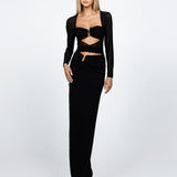 VEIL SLEEVED MAXI BL86D07244