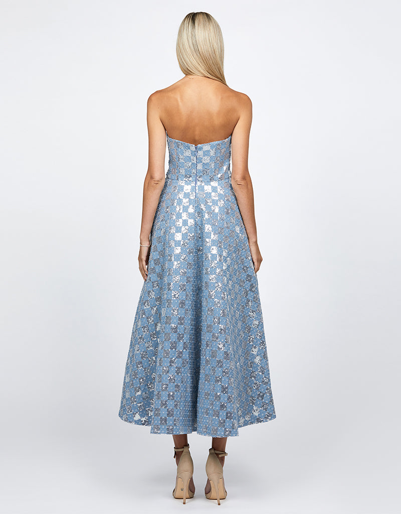 ZAHARINA STRAPLESS TEA LENGTH MIDI BL68D37S