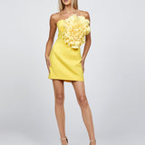HELMAYA ONE SHOULDER ROSETTE MINI BL68D53S