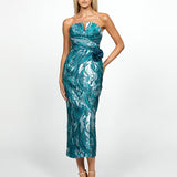 KARTER STRAPLESS PLEATED MIDI BL69D20S