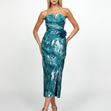 KARTER STRAPLESS PLEATED MIDI BL69D20S