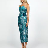 KARTER STRAPLESS PLEATED MIDI BL69D20S
