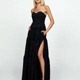 SAMPLE KERRERA TIERED HIGH SPLIT MAXI SKIRT SAMPLE BL69B13L