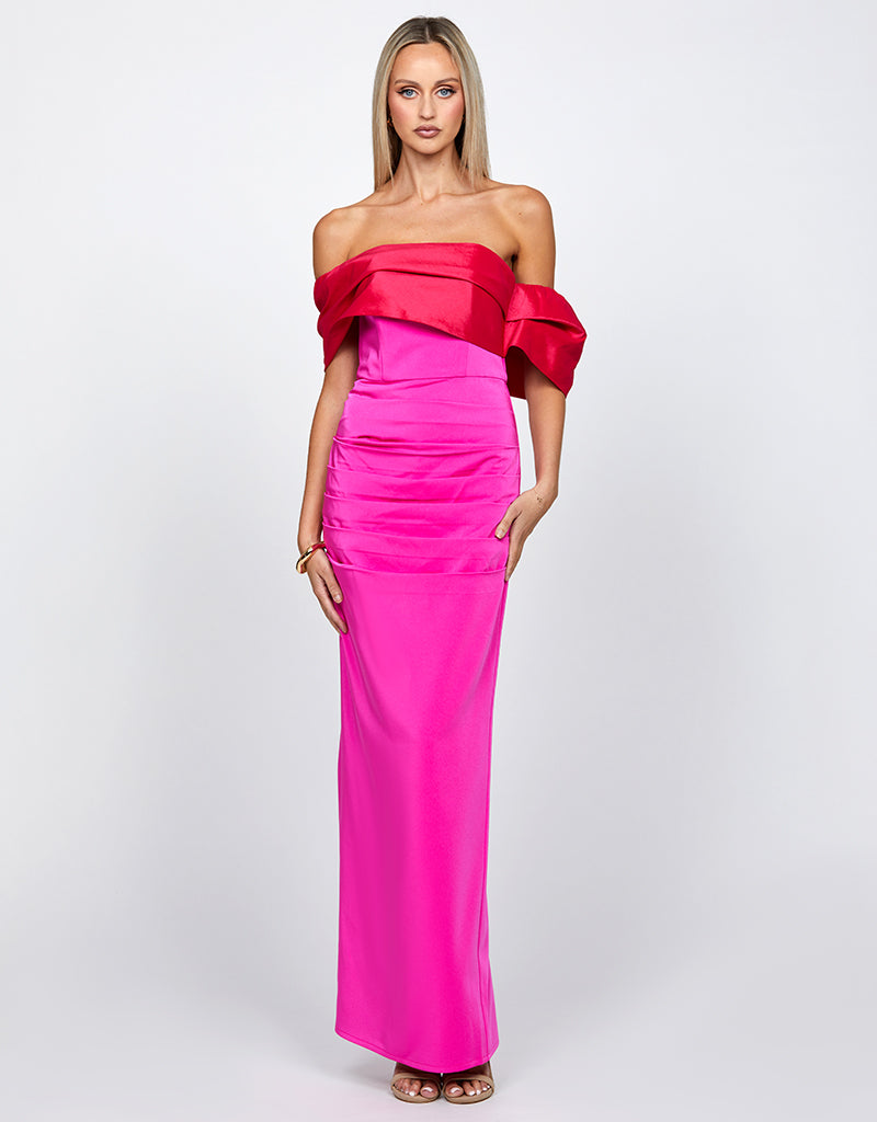 AZALEINE OFF SHOULDER COLUMN MAXI BL71D24L