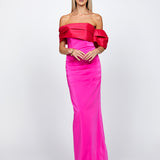 AZALEINE OFF SHOULDER COLUMN MAXI BL71D24L