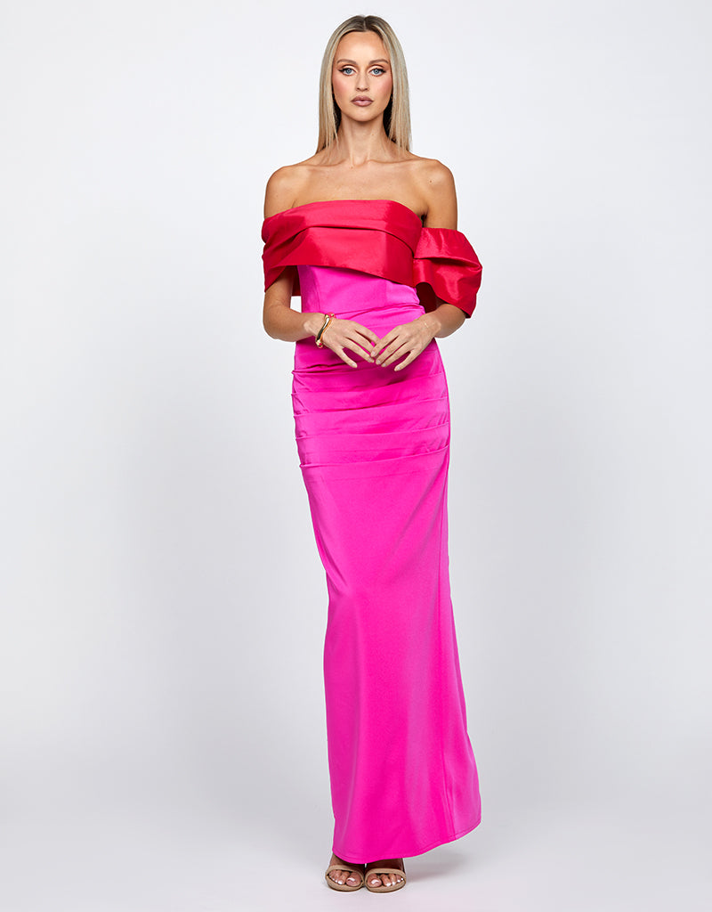 AZALEINE OFF SHOULDER COLUMN MAXI BL71D24L