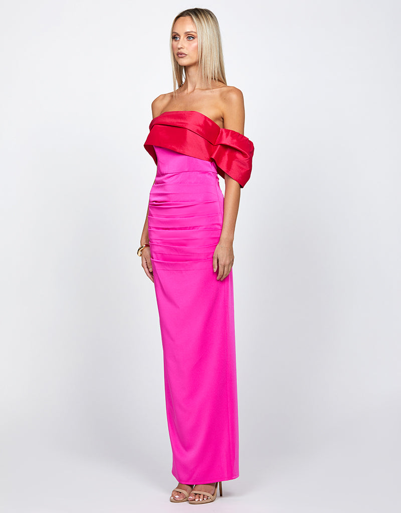 AZALEINE OFF SHOULDER COLUMN MAXI BL71D24L