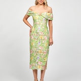 PHIONA OFF SHOULDER COLUMN MIDI BL73D03S