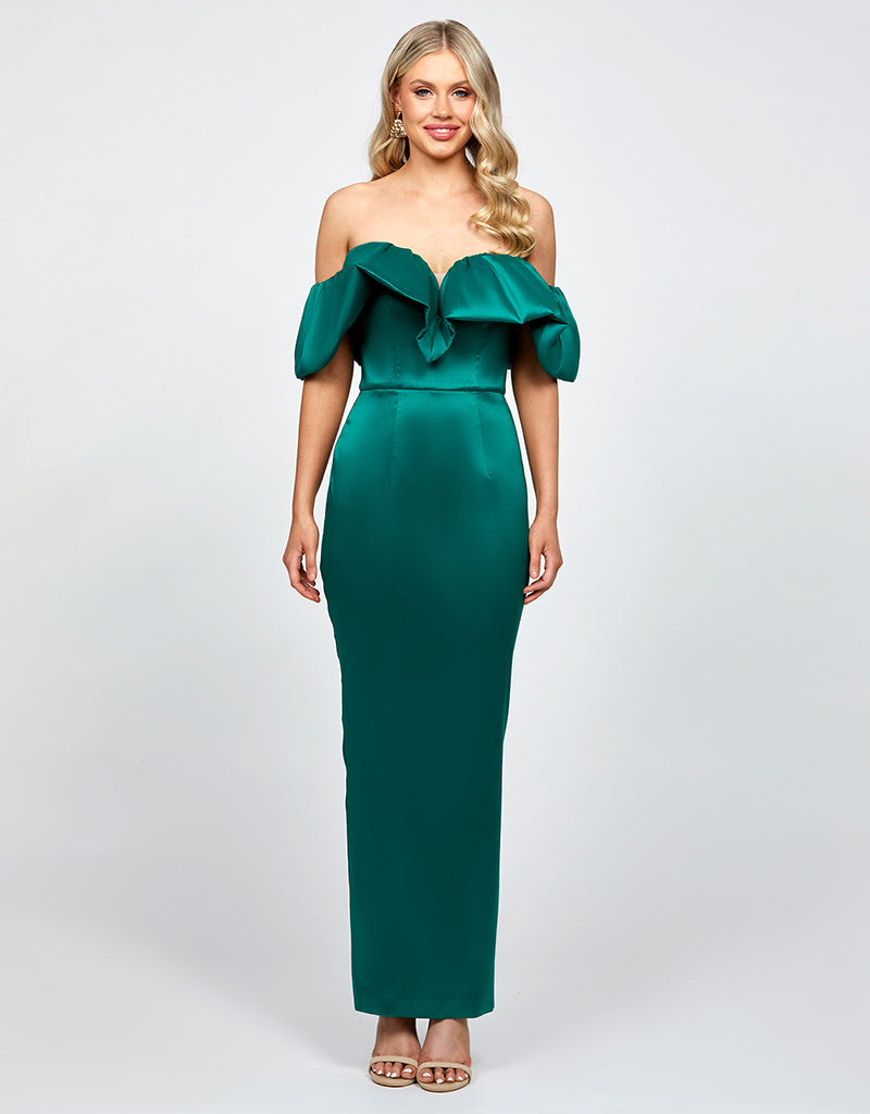 ALLYANA RUFFLE SHOULDER MAXI BL73D05L