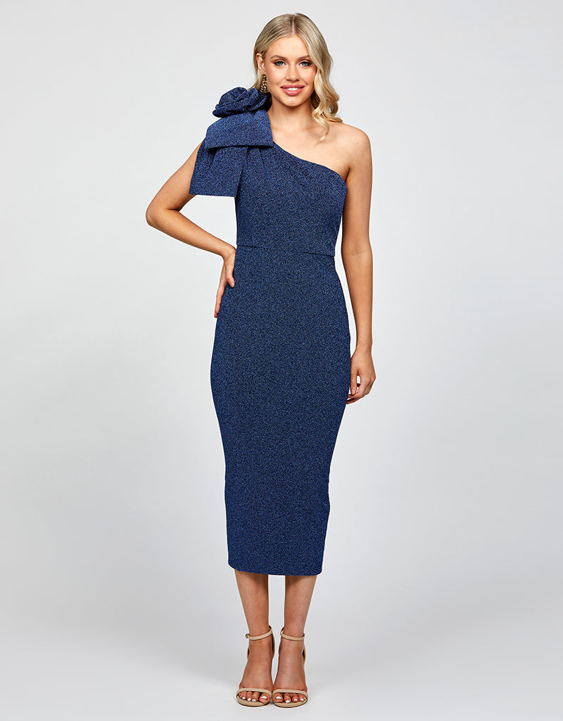 MAGDALINA ONE SHOULDER MIDI BL73D11S