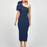 MAGDALINA ONE SHOULDER MIDI BL73D11S