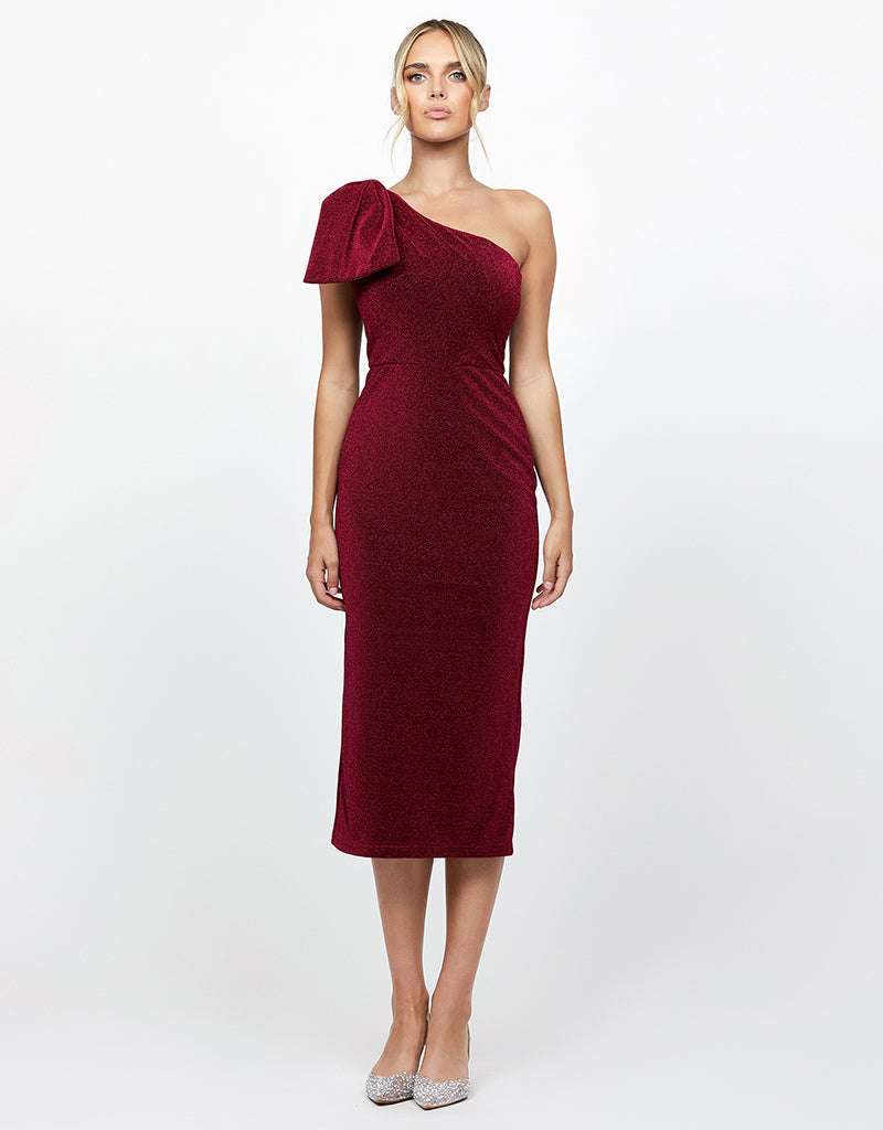 MAGDALINA ONE SHOULDER MIDI BL73D11S