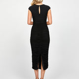 NELLIE HIGH NECK FITTED MIDI BL73D15S