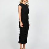 NELLIE HIGH NECK FITTED MIDI BL73D15S