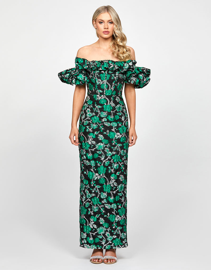 WILLA FRILL COLUMN MAXI SAMPLE BL73D19L