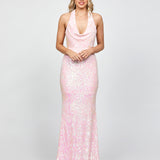 REOMY SEQUIN COWL MAXI BL73D23L