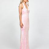 REOMY SEQUIN COWL MAXI BL73D23L
